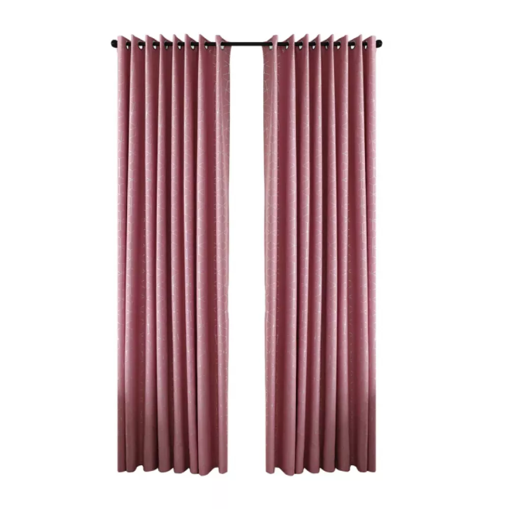 Window Geometric Pattern Silver Curtains for Kids Room and Home Decor