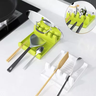 Silicone Kitchen Cooking Utensil Stand and Organizer Tool Holders Pot, Spoon, Covers, Pan Lid