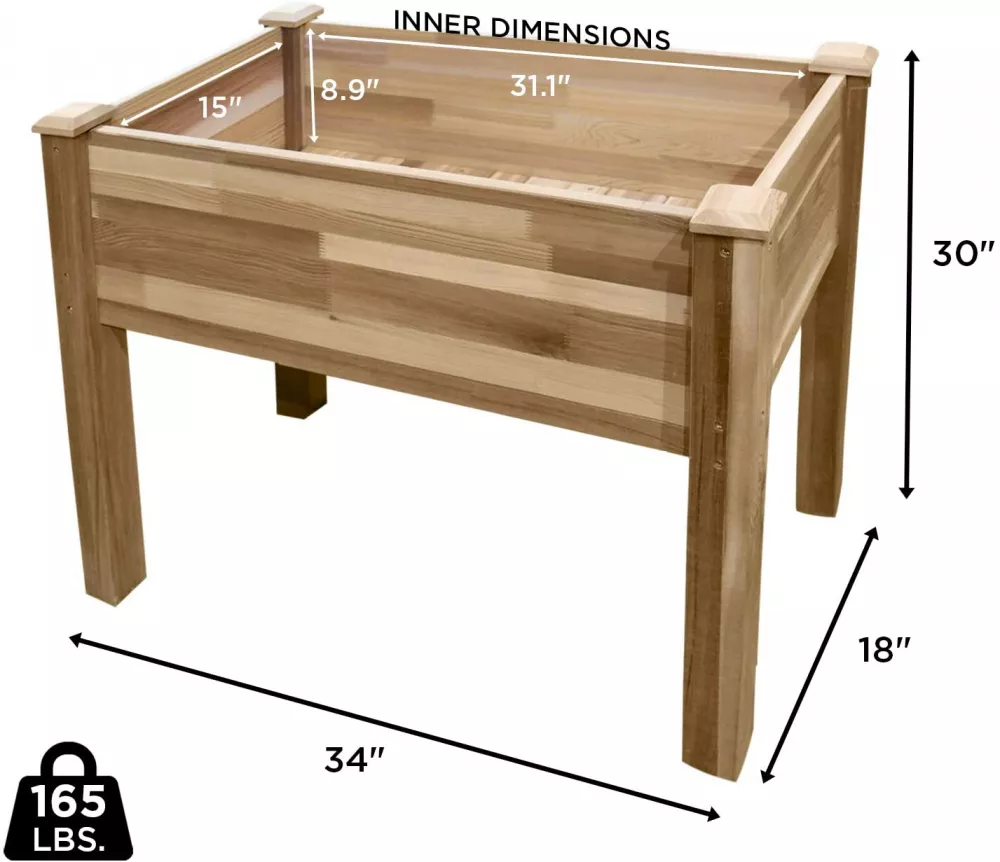 Wooden Raised Garden, Outdoor Elevated Wood Planter Box for Vegetable, Flower, Herb in Patio, Backyard, Balcony