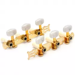 Gold/White Classical Guitar Locking String and Tuning Pegs Tuners Machine Heads