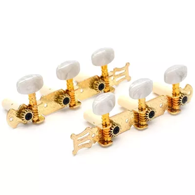 Gold/White Classical Guitar Locking String and Tuning Pegs Tuners Machine Heads