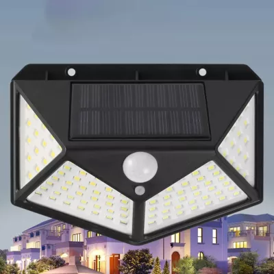100 Leds Solar Sensor Street Light, Wall, Waterproof, Security Lights for Front Door, Yard, Garage, Deck