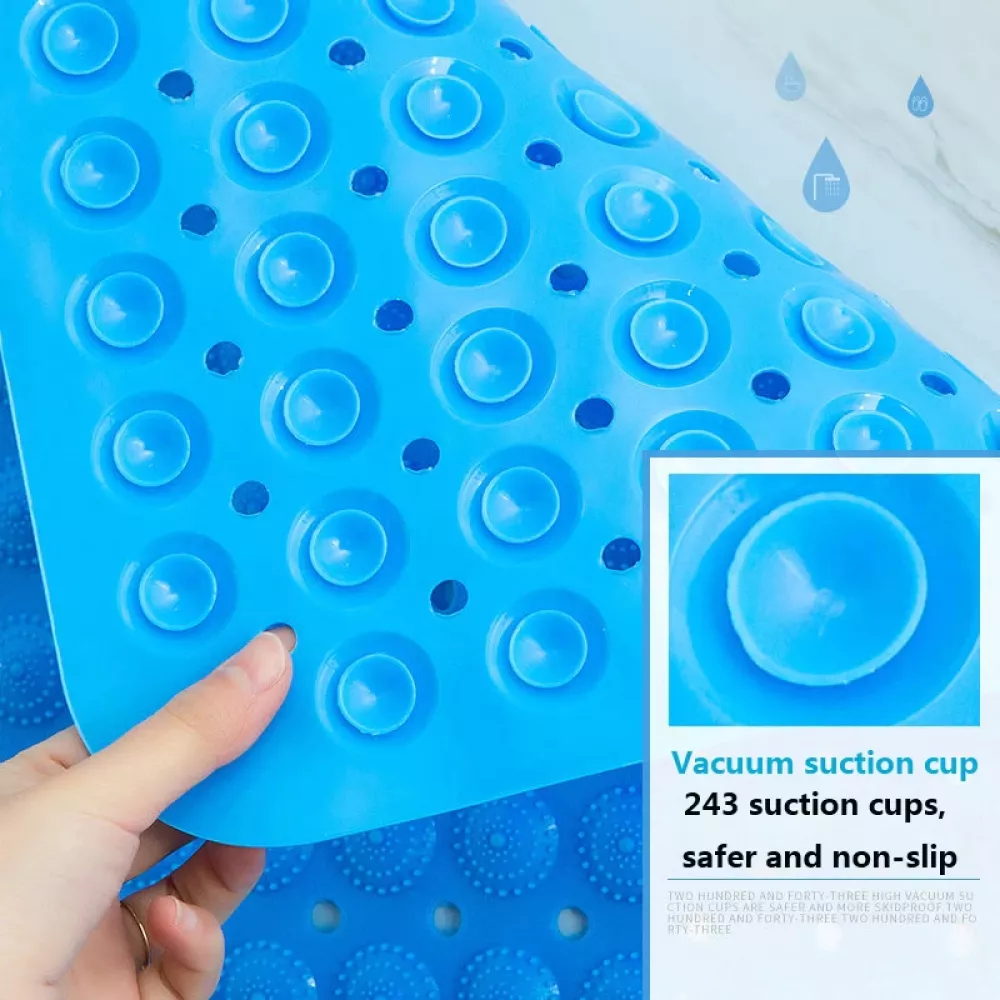 Silicone Bathroom Mats Non-slip and Skid-resistant with Soft Massage with Drain Holes