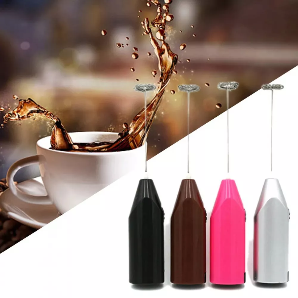 Handheld Stainless Steel Coffee Milk Drink Electric Whisk Stirrer and Mixer Frother Foamer with battery