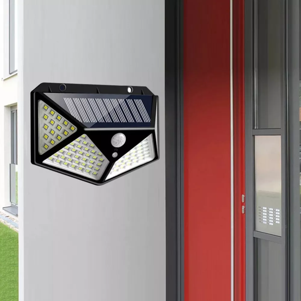 100 Leds Solar Sensor Street Light, Wall, Waterproof, Security Lights for Front Door, Yard, Garage, Deck