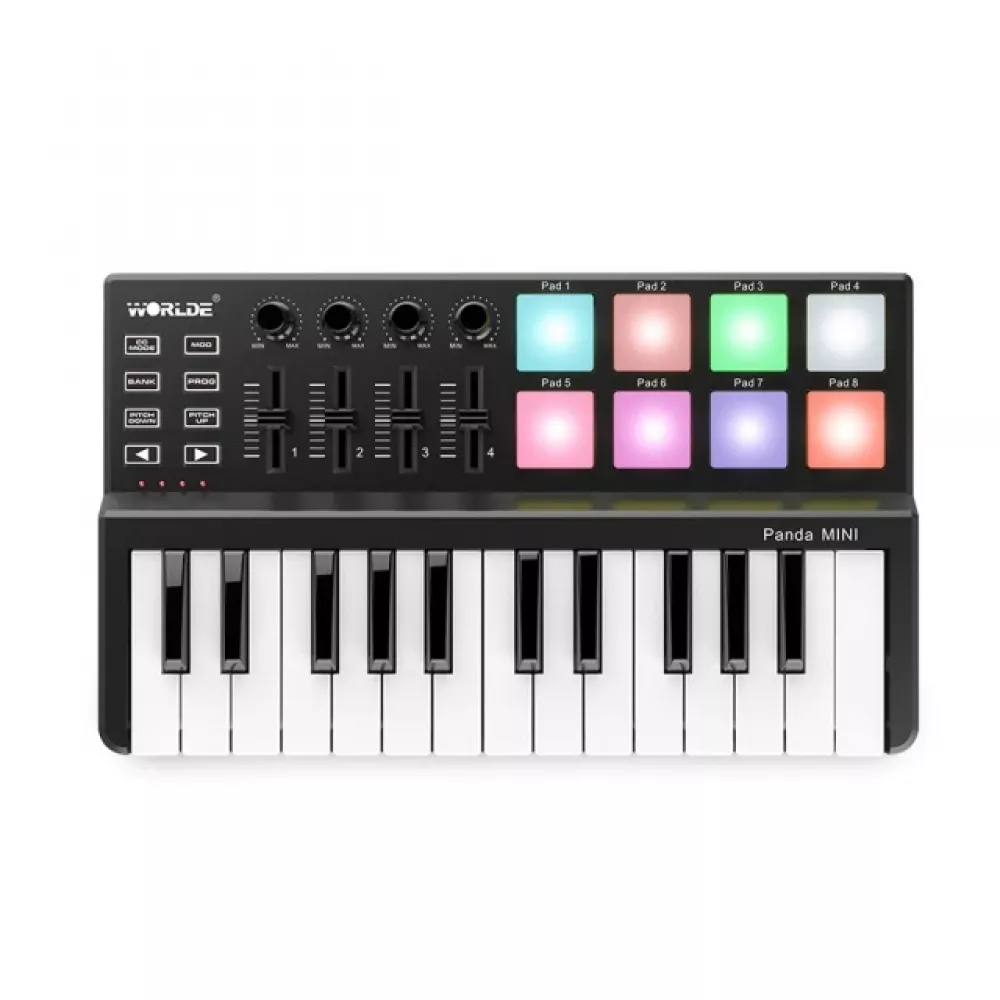 Mini USB Keyboard Portable with 25-Key and Drum Pad