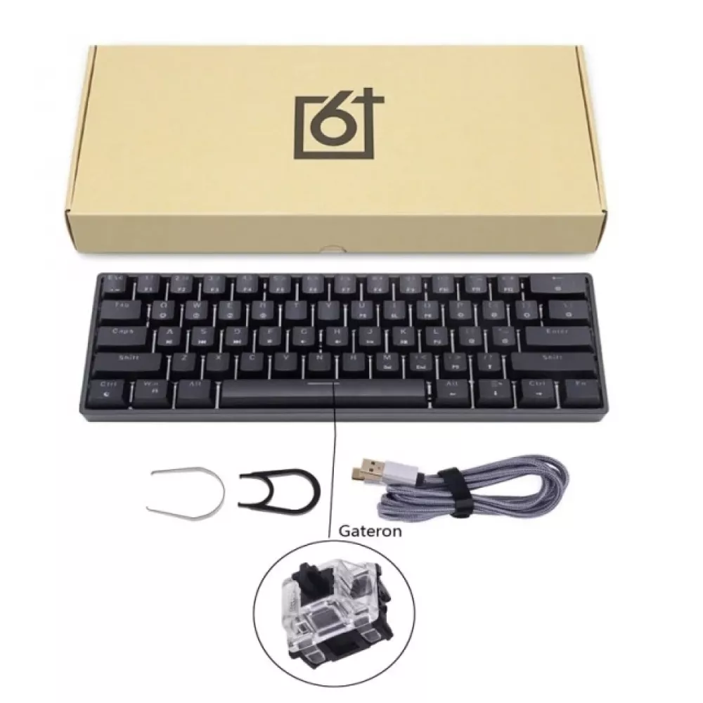 GK61 SK61 61 Key Mechanical Keyboard USB Wired LED Backlit Axis Gaming with Gateron Optical Switches For Desktop