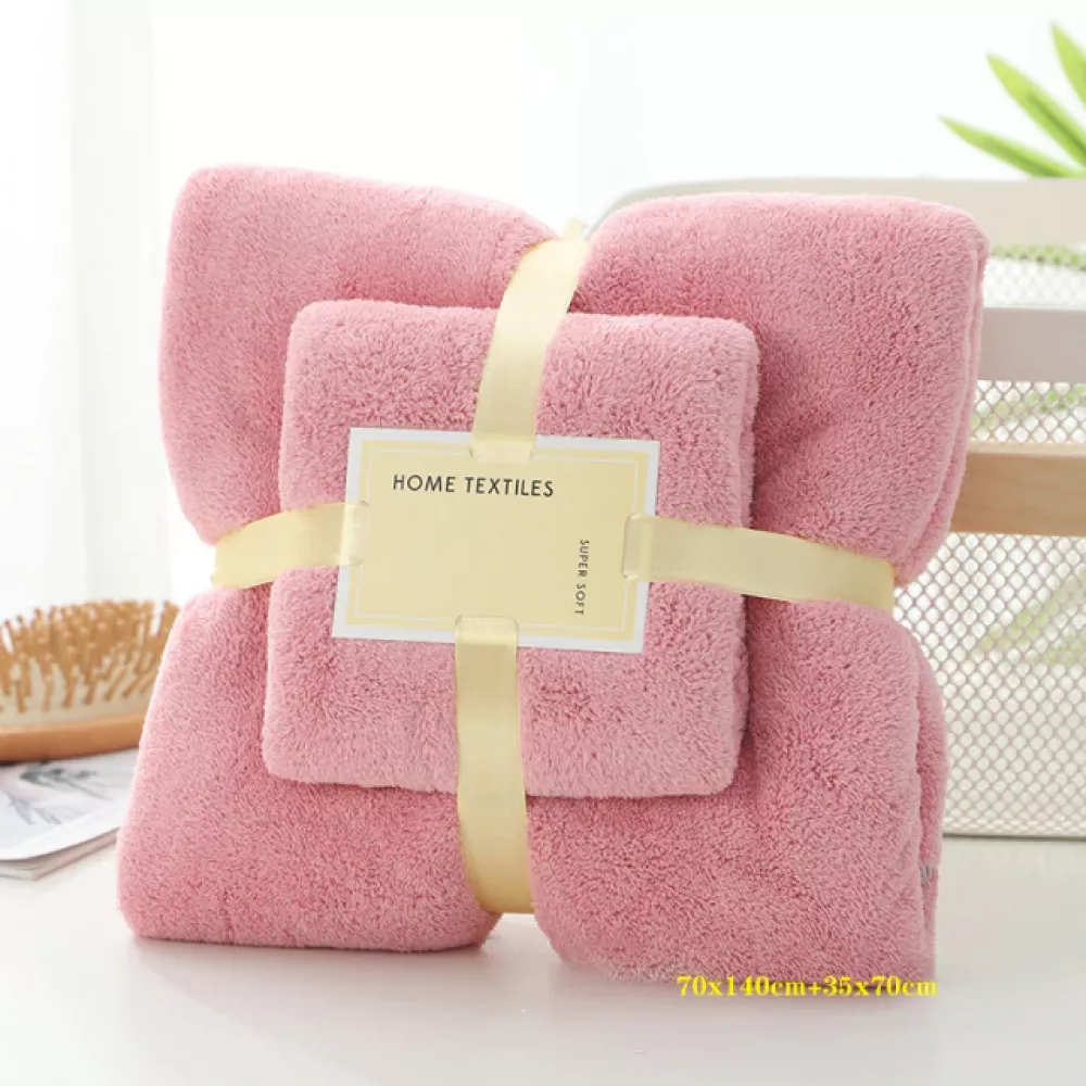 70x140cm 35x75cm 2pcs Large Bath Towel with High Asorbent Soft