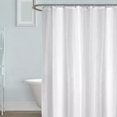 Plastic Shower Curtain Waterproof and Mildew Resistant with Hooks, White Color(W200xH200cm)