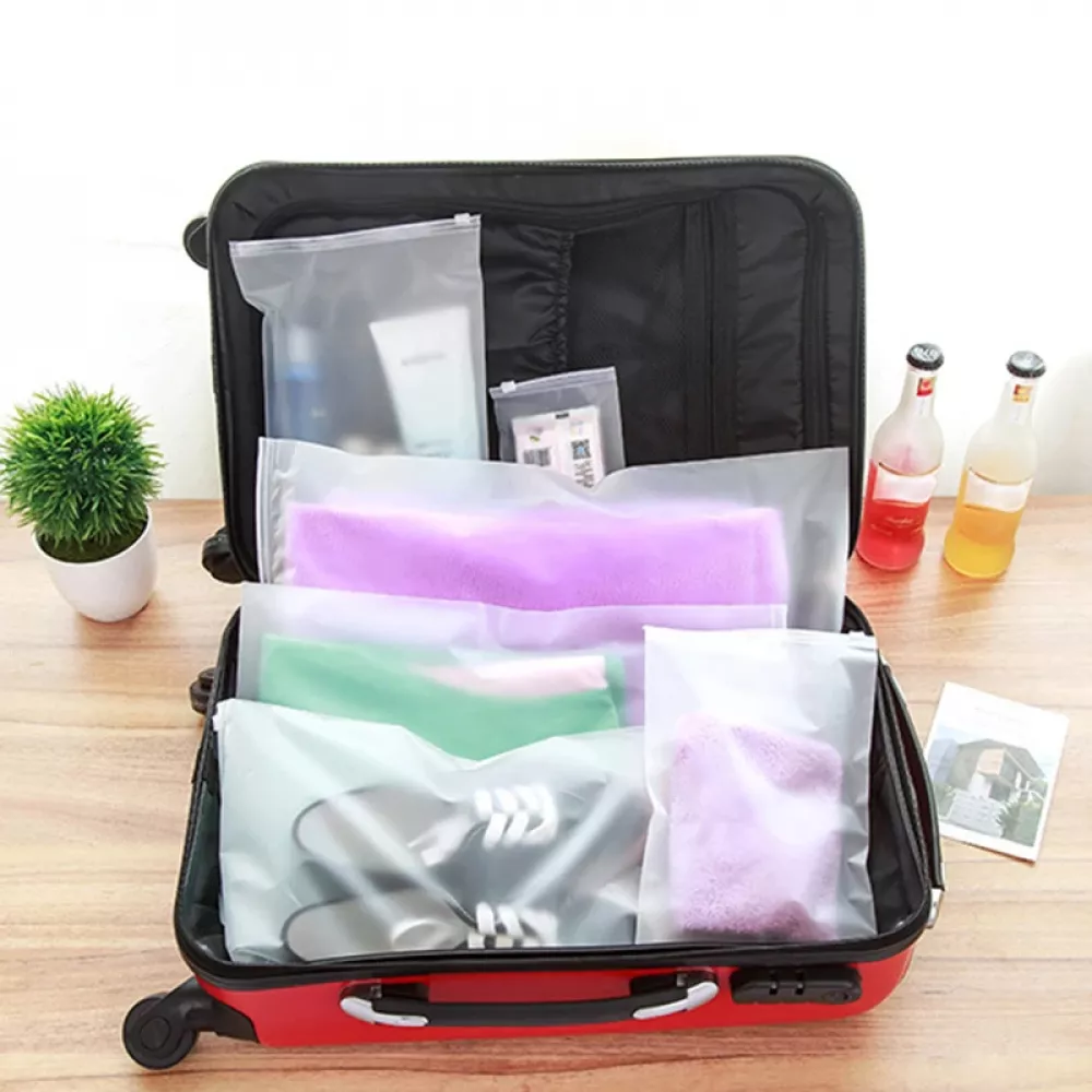 Waterproof Translucent and Matte Storage Bags with Zipper Lock for Garment and Cloth