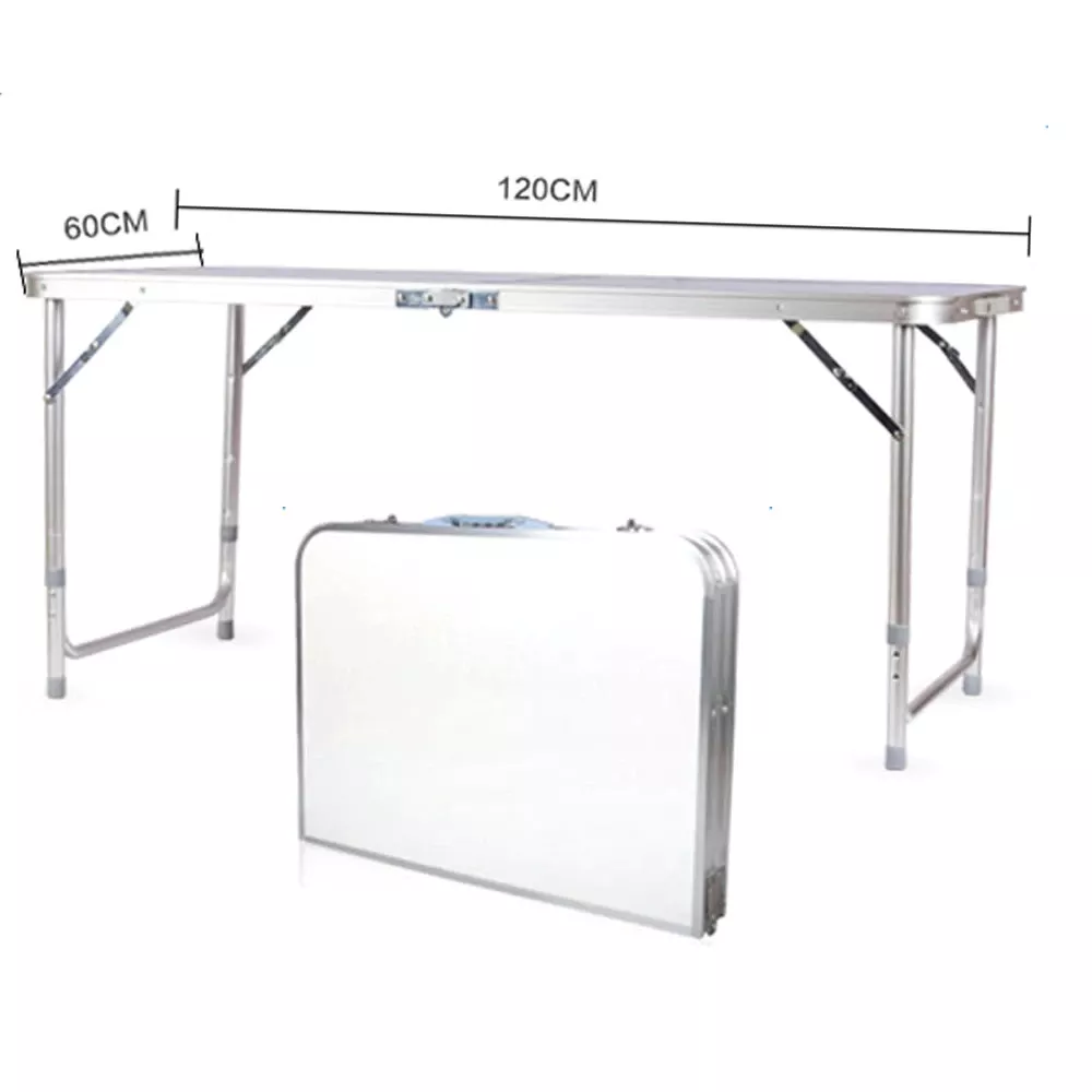 Adjustable Portable Foldable Camping Aluminum Table with Carrying Handle For Home Office Garden Party Wedding Beach Picnic
